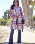 Gray Double Take Full Size Plaid Button Up Lapel Collar Coat Sentient Beauty Fashions Apparel & Accessories