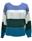 Light Gray Color Block Round Neck Sweater Sentient Beauty Fashions Apparel & Accessories
