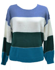 Light Gray Color Block Round Neck Sweater