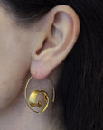 Black Spiral Design Hoop Earrings Sentient Beauty Fashions jewelry