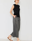 Light Gray Marina West Swim Pleated Wide-Leg Pants with Side Pleat Detail Sentient Beauty Fashions Apparel & Accessories