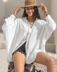 Gray Openwork Button Up Long Sleeve Shirt Sentient Beauty Fashions Apparel & Accessories