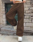 Dark Gray Drawstring Waist Pants with Pockets Sentient Beauty Fashions Apparel & Accessories
