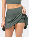 Rosy Brown High Waist Wide Waistband Active Skirt