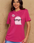 Rosy Brown Simply Love Full Size BOO Graphic Cotton Tee Sentient Beauty Fashions Apparel & Accessories