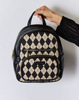 Black David Jones Printed PU Leather Backpack Sentient Beauty Fashions *Accessories
