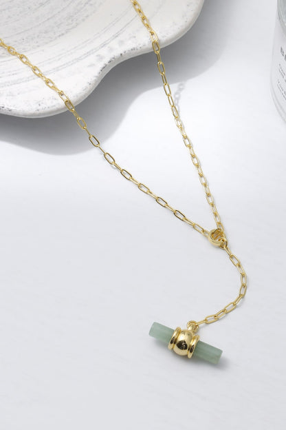 Lavender Gold-Plated Bar Pendant OT Chain Necklace
