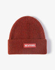 White Smoke NEWYORK Patch Rib-Knit Cuffed Beanie