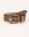 Seashell Patterned PU Leather Belt Sentient Beauty Fashions *Accessories