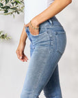 Light Gray BAYEAS Raw Hem Skinny Jeans Sentient Beauty Fashions Apparel & Accessories