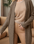 Dim Gray Basic Style Long Sleeve Cardigans Sentient Beauty Fashions Apparel & Accessories