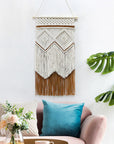 Light Gray Two-Tone Handmade Macrame Wall Hanging Sentient Beauty Fashions Home Decor