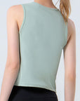 Gray Round Neck Active Tank Sentient Beauty Fashions Apparel & Accessories