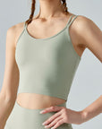 Gray Double Strap Sports Cami Sentient Beauty Fashions Apparel & Accessories