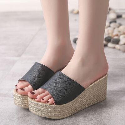 Gray PU Leather Open Toe Sandals Sentient Beauty Fashions Shoes
