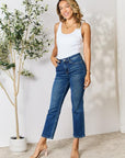 Light Gray BAYEAS Cropped Straight Jeans Sentient Beauty Fashions Apparel & Accessories
