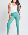 Light Gray YMI Jeanswear Full Size Hyperstretch Mid-Rise Skinny Pants Sentient Beauty Fashions Apparel & Accessories