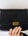 Black David Jones PU Leather Crossbody Bag Sentient Beauty Fashions Apparel & Accessories