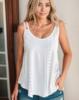 Gray Eyelet Scoop Neck Cami