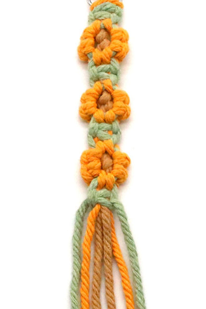 Assorted 4-Pack Hand-Woven Flower Keychain