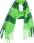 Dark Sea Green Plaid Fringe Detail Polyester Scarf Sentient Beauty Fashions *Accessories