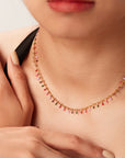Dark Salmon 18K Gold-Plated Double-Layered Stainless Steel Necklace Sentient Beauty Fashions jewelry