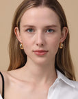 Rosy Brown Chunky C-Hoop Brass Earrings Sentient Beauty Fashions jewelry