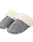 Gray Faux Suede Center Seam Slippers Sentient Beauty Fashions slippers