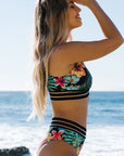 Lavender Tropical Print Bikini Set Sentient Beauty Fashions Swimwear