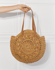 Light Gray Justin Taylor C'est La Vie Crochet Handbag in Caramel Sentient Beauty Fashions Bag