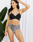 Light Gray Marina West Swim Summer Splash Halter Bikini Set in Black Sentient Beauty Fashions Swimwear