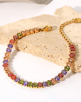 Antique White 18K Gold Plated Multicolored Zircon Bracelet Sentient Beauty Fashions Jewelry