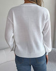 Gray Cable-Knit V-Neck Lantern Sleeve Sweater Sentient Beauty Fashions Apparel & Accessories