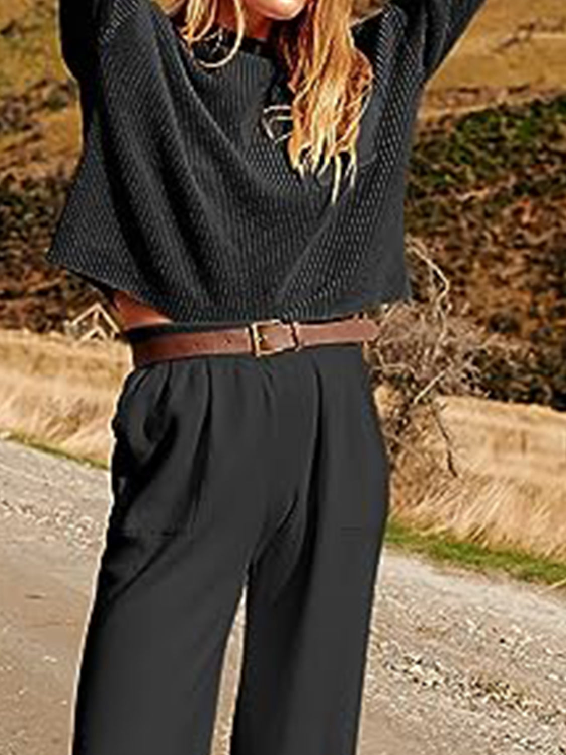 Tan Knit Top and Joggers Set Sentient Beauty Fashions Apparel &amp; Accessories