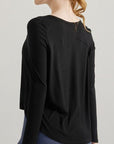 Black Long Sleeve Active T-Shirt Sentient Beauty Fashions Apparel & Accessories