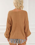 Sienna Fringe V-Neck Long Sleeve Sweater Sentient Beauty Fashions Apparel & Accessories