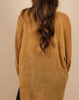 Sienna Button Up Collared Neck Long Sleeve Velvet Shirt