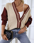 Gray Contrast Button Up Dropped Shoulder Cardigan Sentient Beauty Fashions Apparel & Accessories