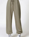 Dim Gray Drawstring Pocketed Active Joggers Sentient Beauty Fashions Apparel & Accessories