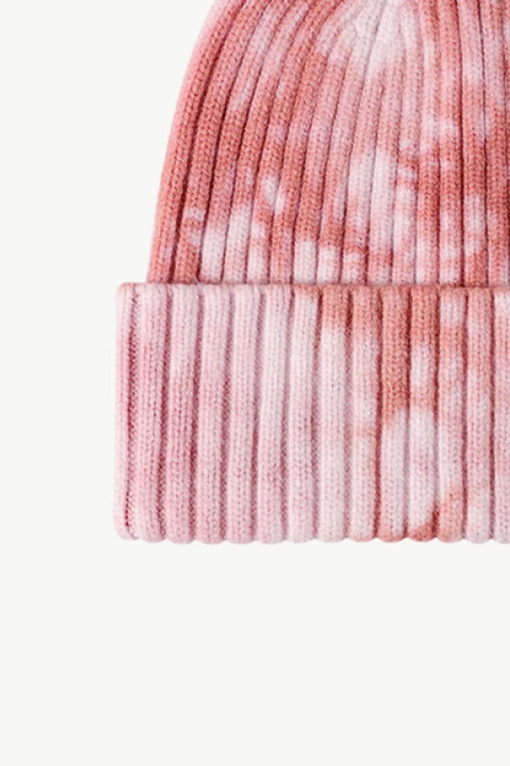 Misty Rose Tie-Dye Ribbed Cuffed Beanie