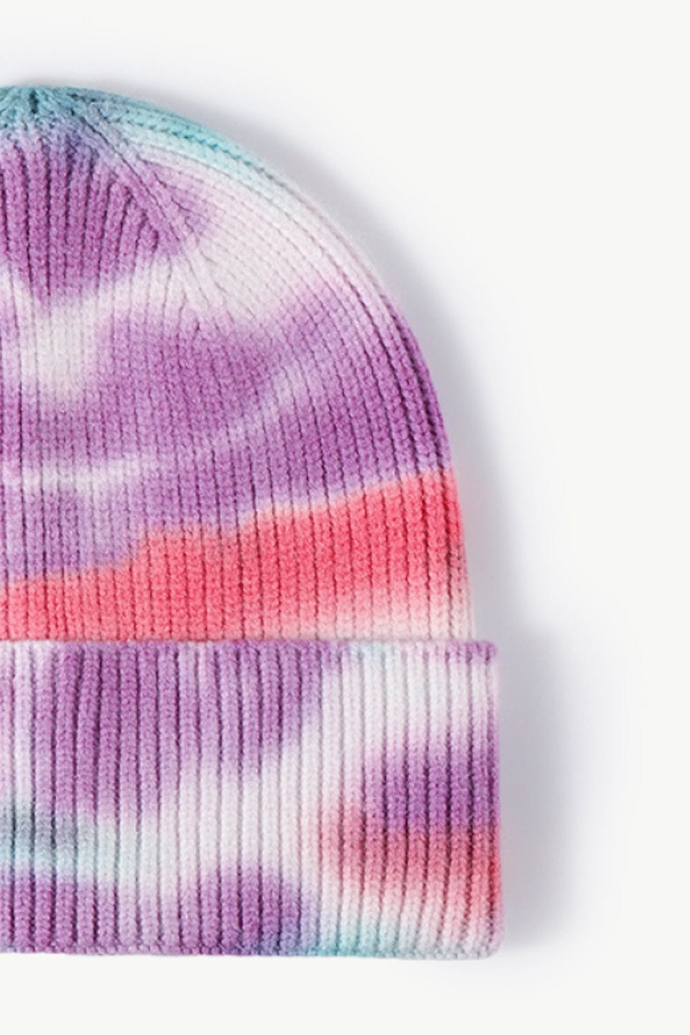 Lavender Tie-Dye Cuffed Knit Beanie