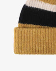 Black Tricolor Cuffed Knit Beanie