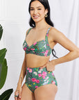 Light Gray Marina West Swim Take A Dip Twist High-Rise Bikini in Sage