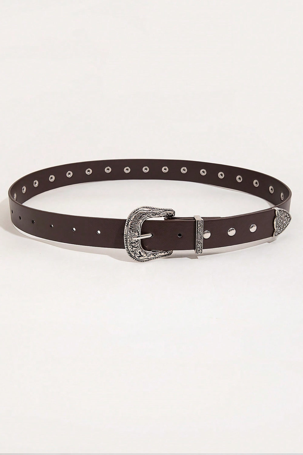 White Smoke PU Leather Studded Belt Sentient Beauty Fashions *Accessories