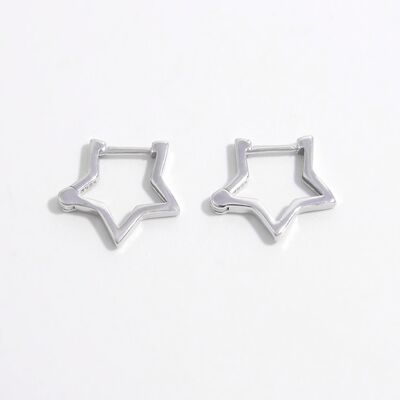 White Smoke 925 Sterling Silver Inlaid Zircon Star Earrings Sentient Beauty Fashions jewelry