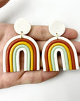 Antique White Rainbow Shape Dangle Earrings Sentient Beauty Fashions jewelry