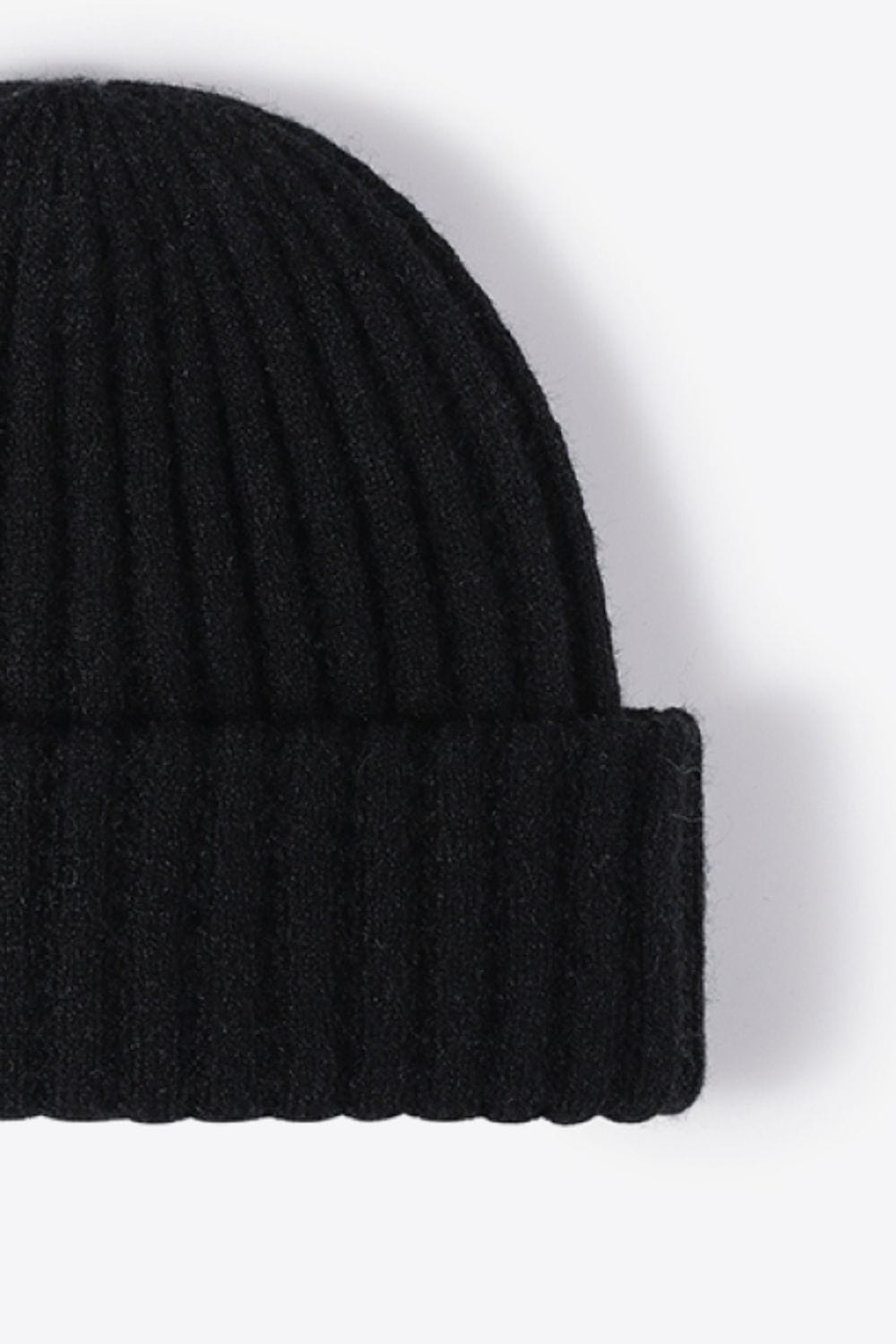 Black Wide Rib Beanie