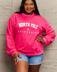 Maroon Simply Love Full Size NORTH POLE UNIVERSITY Graphic Sweatshirt Sentient Beauty Fashions Apparel & Accessories