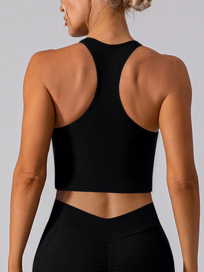 Gray Square Neck Racerback Cropped Tank Sentient Beauty Fashions Apparel &amp; Accessories