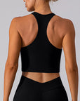 Gray Square Neck Racerback Cropped Tank Sentient Beauty Fashions Apparel & Accessories